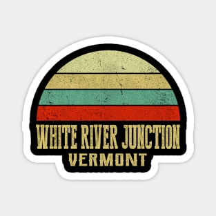 WHITE RIVER JUNCTION VERMONT Vintage Retro Sunset Magnet