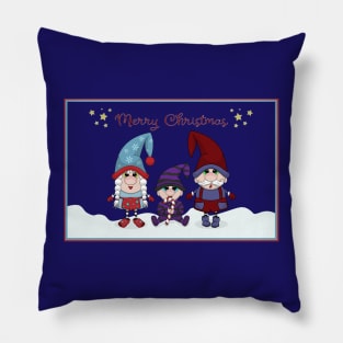 Merry Christmas from the Gnome Family Pillow