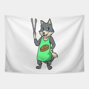 Wolf is grill master Tapestry