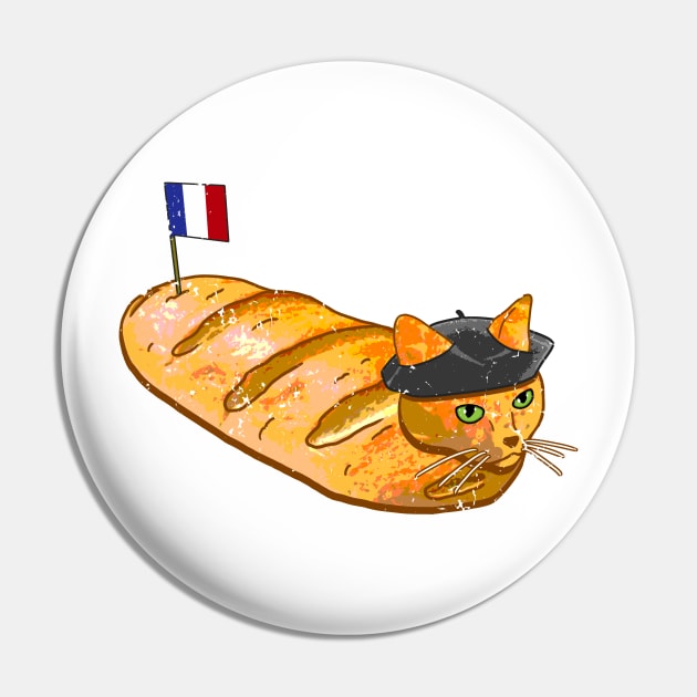 French Bread Cat Loaf Pin by CCDesign