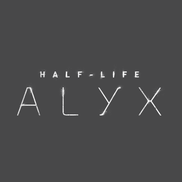 Half-Life Alyx Logo White [Texturized!] - Half Life - T-Shirt