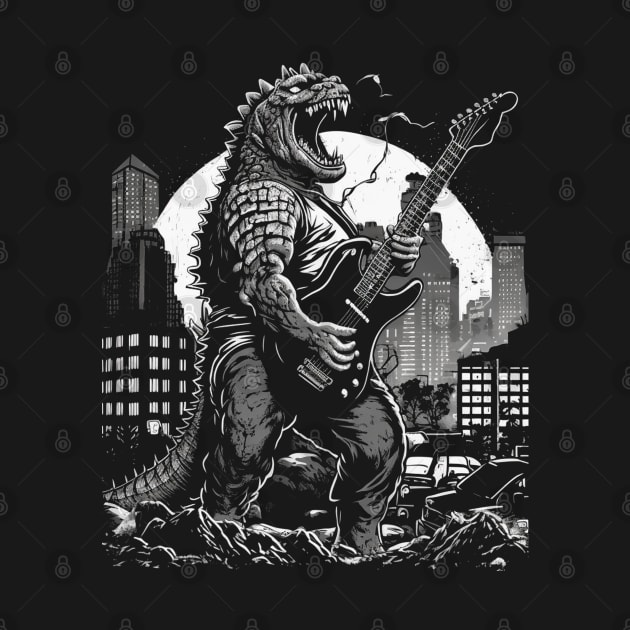 Godzilla Playing a Guitar by AI studio