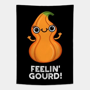 Feelin Gourd Cute Veggie Pun Tapestry