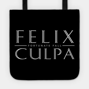 Latin Quote: Felix Culpa (Fortunate Fall) Tote