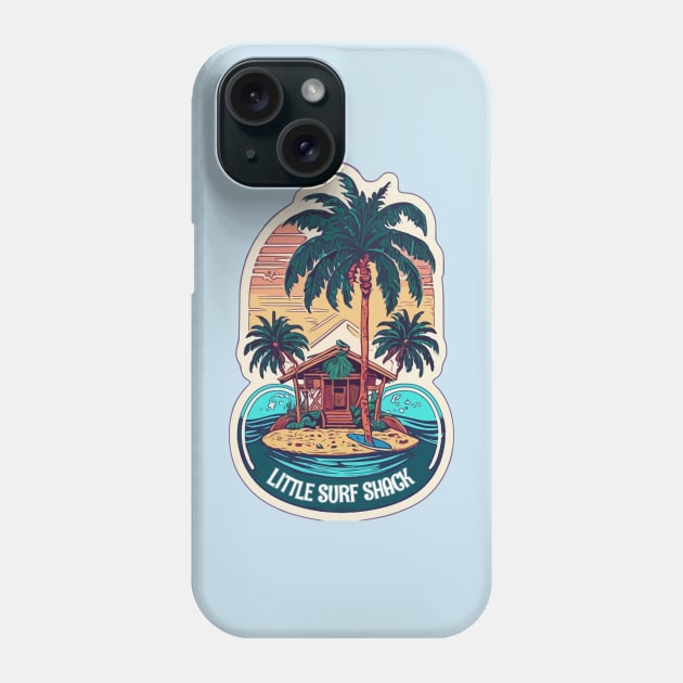 Surf Shack Vintage Retro Surfing Beach Phone Case by Tezatoons