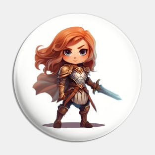 Heroic Fantasy Fighter Girl Pin