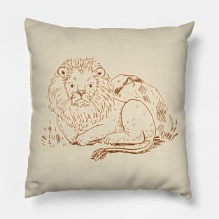 Lion Outline Art Pillow