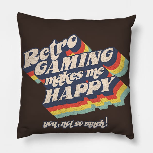 Gaming makes me happy (retro) Pillow by BOEC Gear