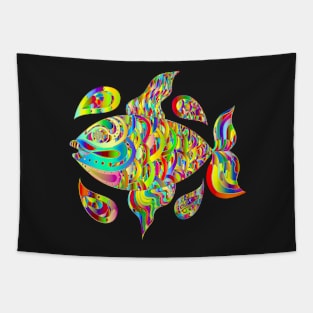 Colorful Rainbow Fish Tapestry