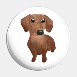 Watercolor cute dachshund puppy Pin