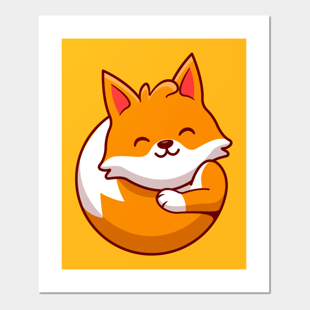Cute Fox Cartoon - Fox - Posters and Art Prints | TeePublic Cute Fox Cartoon - Fox - Posters and Art Prints | TeePublic