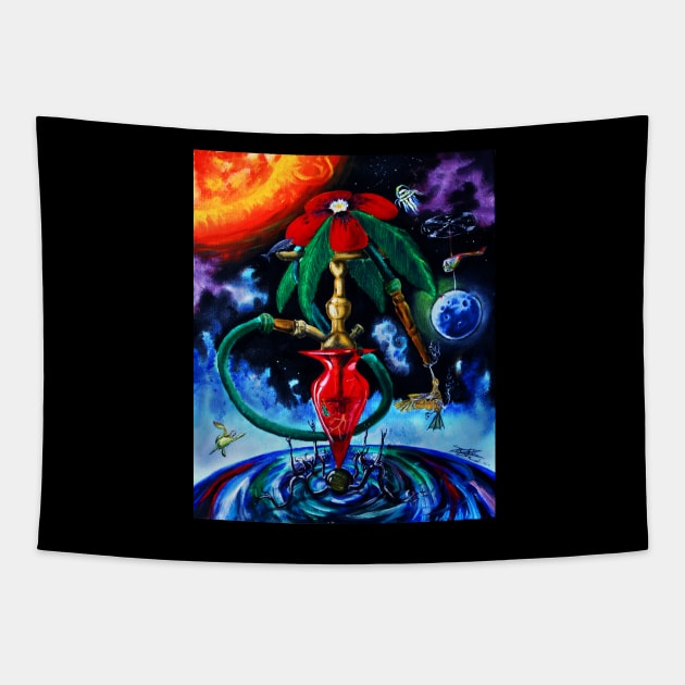 cosmic hookah Tapestry by Bertoni_Lee