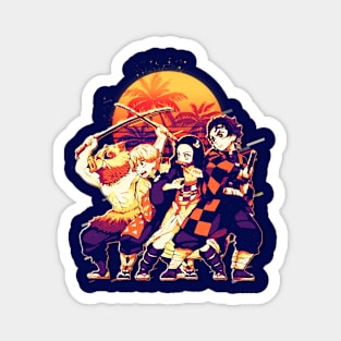 Demon Slayer Retro Art Magnet