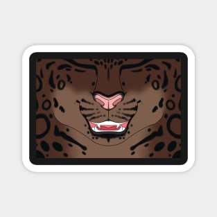 Chocolate Snow Leopard Face Magnet