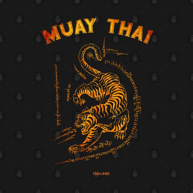 Muay Thai Tiger Sak Yant Tattoo Kickboxing Thailand by VintCam