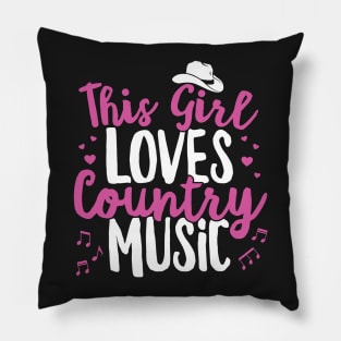 This Girl Loves Country Music Lover Western Hat Musician graphic Pillow