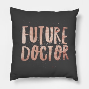 Future Doctor Print Dark Pink Girls Womens Pillow