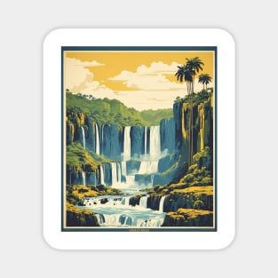 Iguazu Falls Parana Brazil Vintage Tourism Travel Poster Magnet