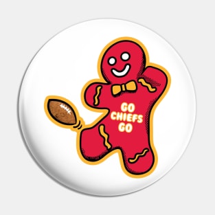 Kansas City Chiefs Gingerbread Man Pin