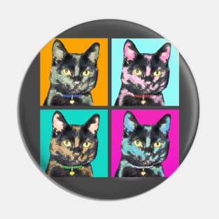 Black Cat Pop Art Pin