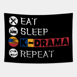 Eat Sleep K-Drama Repeat Tapestry