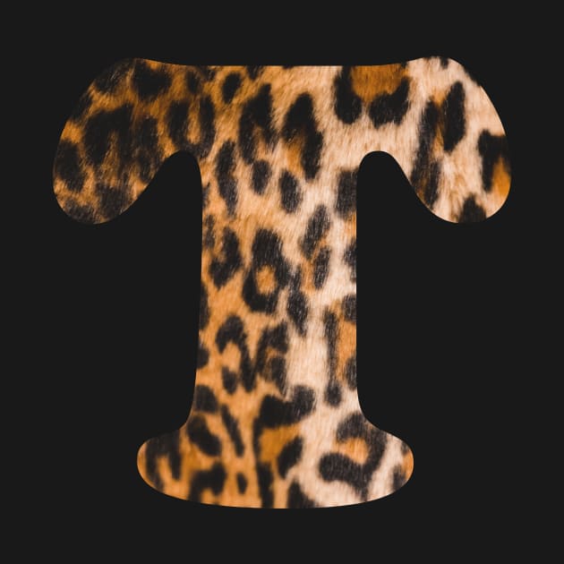 Letter T leopard print by ColorsHappiness