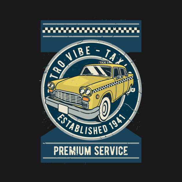 Taxi, Vintage Retro Classic by CoApparel