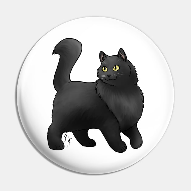 Cat - Turkish Angora - Black Pin by Jen's Dogs Custom Gifts and Designs