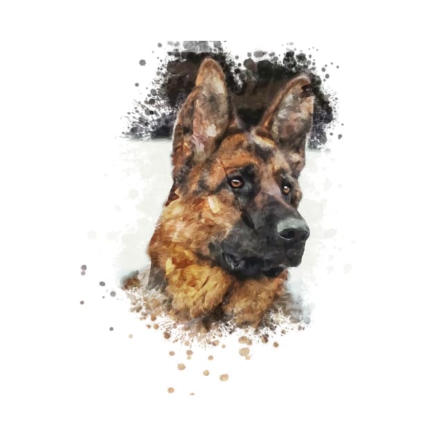 Old German Shepherd Dog by Ginstore