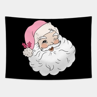 Retro Vintage Pink Santa Claus Tapestry