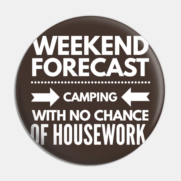 Weekend Forecast Camping with no Chance of Housework white text Pin by 2CreativeNomads