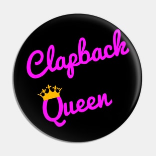 Clapback Queen Crown Pink Pin