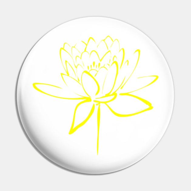 Lotus Flower Calligraphy (Yellow) Pin by Makanahele