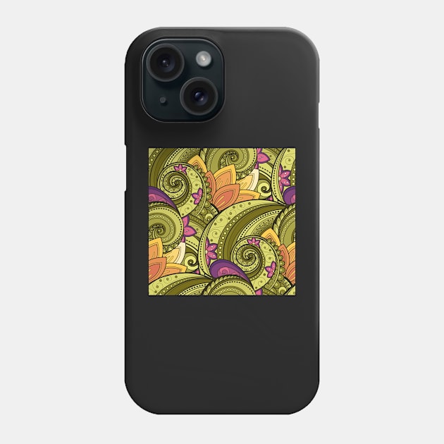 Paisley Print with Vintage Floral Motifs Phone Case by lissantee