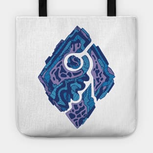 Mountain Blue Abstract Rhombus Tote