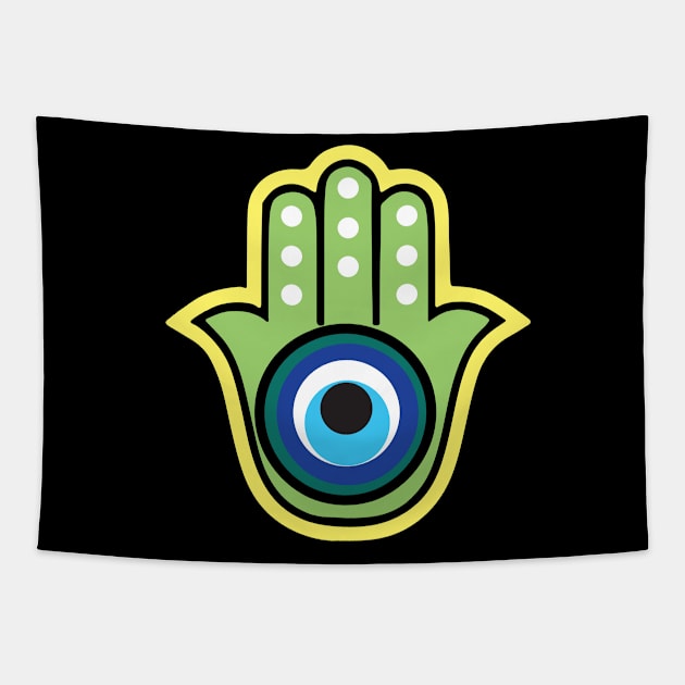 Hamsa Hand Evil Eye Tapestry by livania