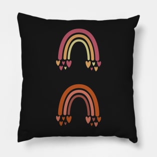 Boho Rainbows Stickers Reds Pillow