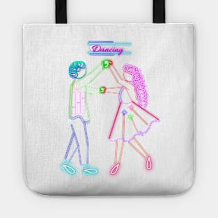 Neon Dancing Couple Tote