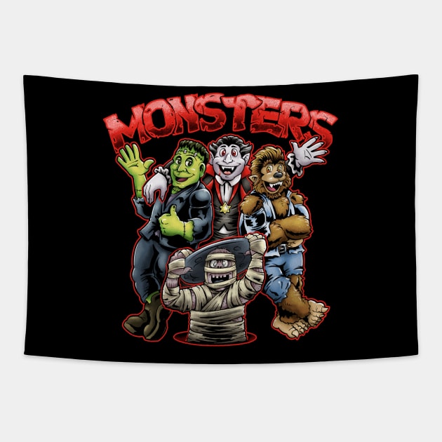 Monsters Tapestry by Andriu