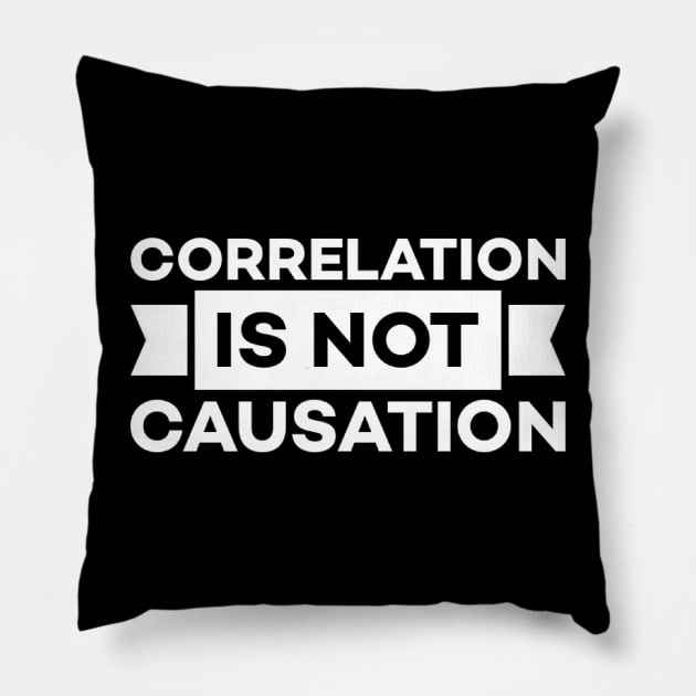 Correlation is not causation Pillow by Alennomacomicart