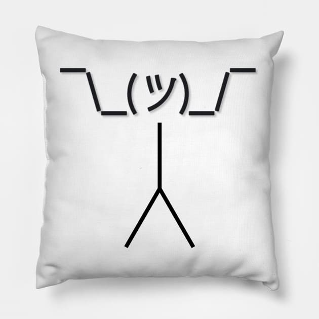 ASCII Shrug Shrugging Emoji Emoticon shirt Pillow by Spark of Geniuz