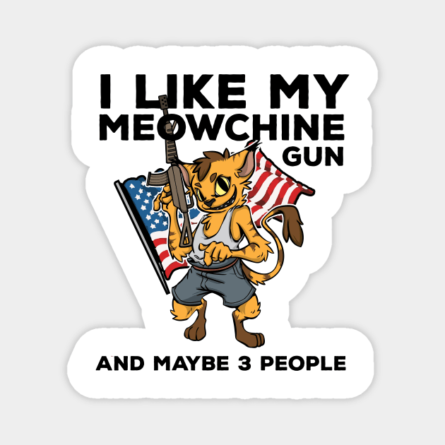 2nd Amendment Patriotic Gun Owner Cat American Flag Rifle Magnet by TellingTales