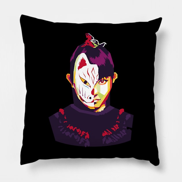 kitsune kamen baby metal suzuka Pillow by cool pop art house