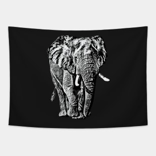 Bull Elephant Front-on View | African Wildlife Tapestry