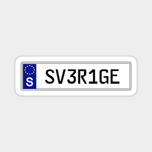 Sweden car license plate Magnet