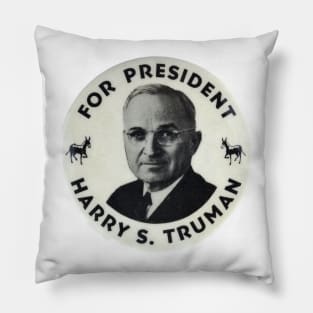 Harry S Truman Presidential Campaign Button Design Pillow