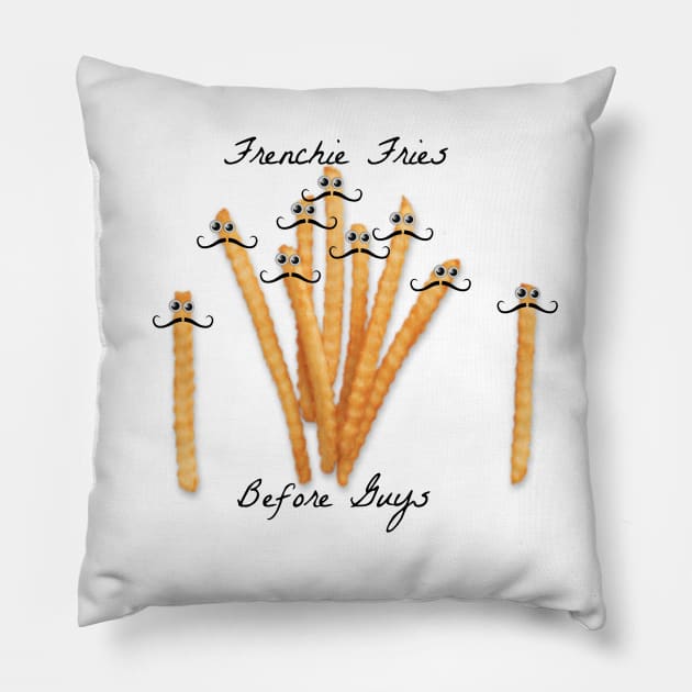 Frenchie Fries Before Guys Pillow by kelkool