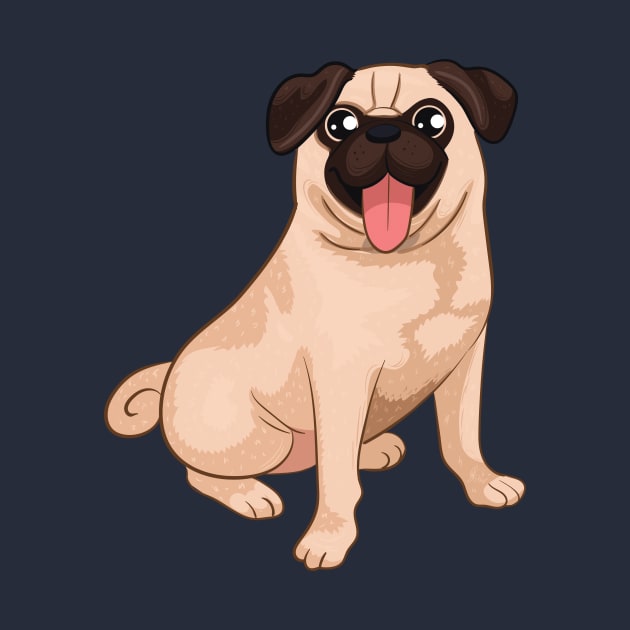 Pug Cartoon by KPrimeArt