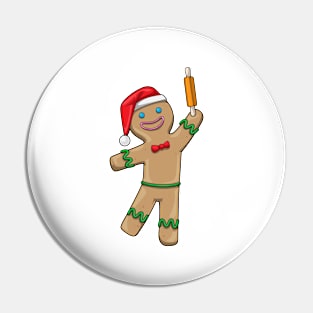 Gingerbread man Christmas Baker Pin