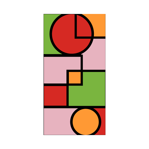 Piet Mondrian Style Geometric Pattern, Simple, Classic and Elegant by InkLove